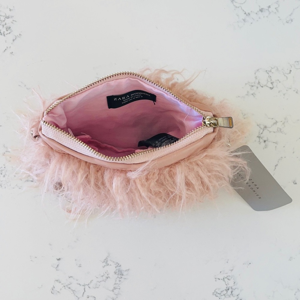 Zara light pink fuzzy purse - Picture 10 of 13